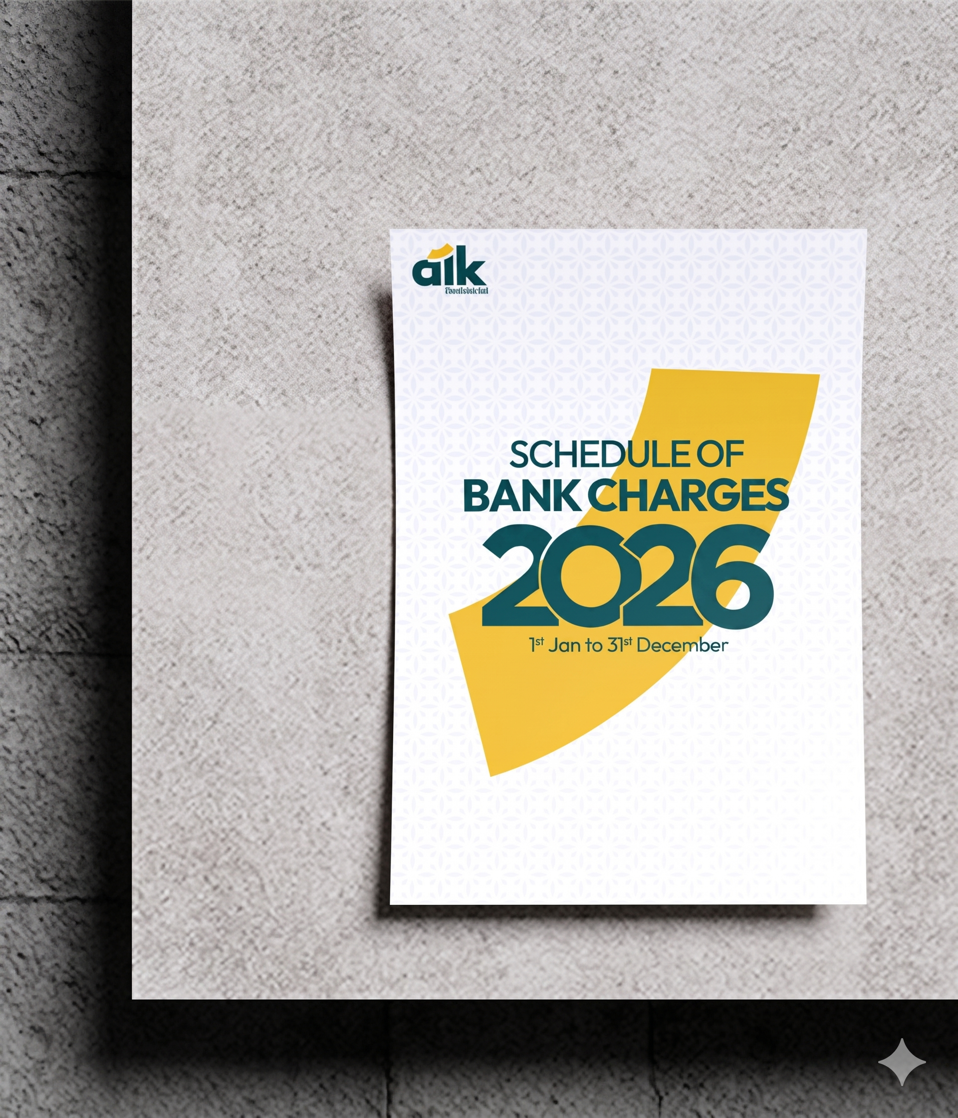 Schedule of Bank Charges - January to June 2026 (English)